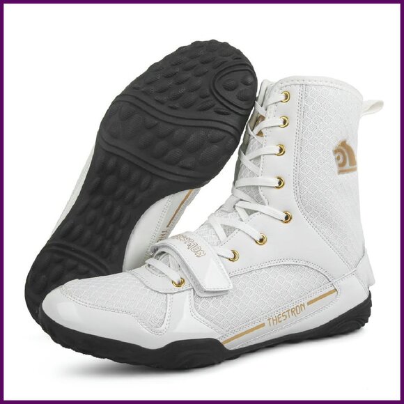 Men's High-Top Boxing Wrestling Shoes Breathable Training Combat Sneakers
